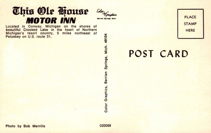 Inland House (This Ole House Motor Inn, Conway Inn) - Vintage Postcard (newer photo)